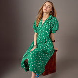 Lovelyn Heart Print Midi Dress