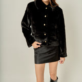 Faux Fur Collar Jacket