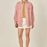 Faux Suede Oversized Shirts