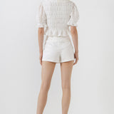 Women's Woven V-Neck Blouse