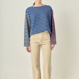 Mixed Stripe Long Sleeve Top