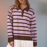 Pleated Hem Polo Knit Mini Dress