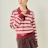 Striped Polo Knit Sweater