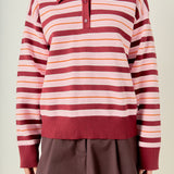 Striped Polo Knit Sweater