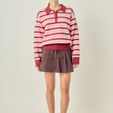 Striped Polo Knit Sweater