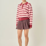 Striped Polo Knit Sweater