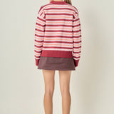 Striped Polo Knit Sweater