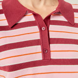Striped Polo Knit Sweater