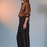 Pinstripe Balloon Sleeve Shirt