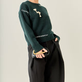 Beaded Martini Whipstitch Sweater