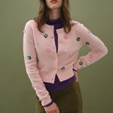 Beaded Floral Knit Cardigan