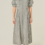 Gingham Puff Sleeve Dress