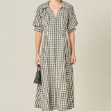 Gingham Puff Sleeve Dress