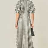 Gingham Puff Sleeve Dress