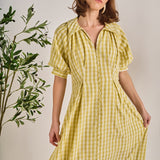 Gingham Puff Sleeve Dress