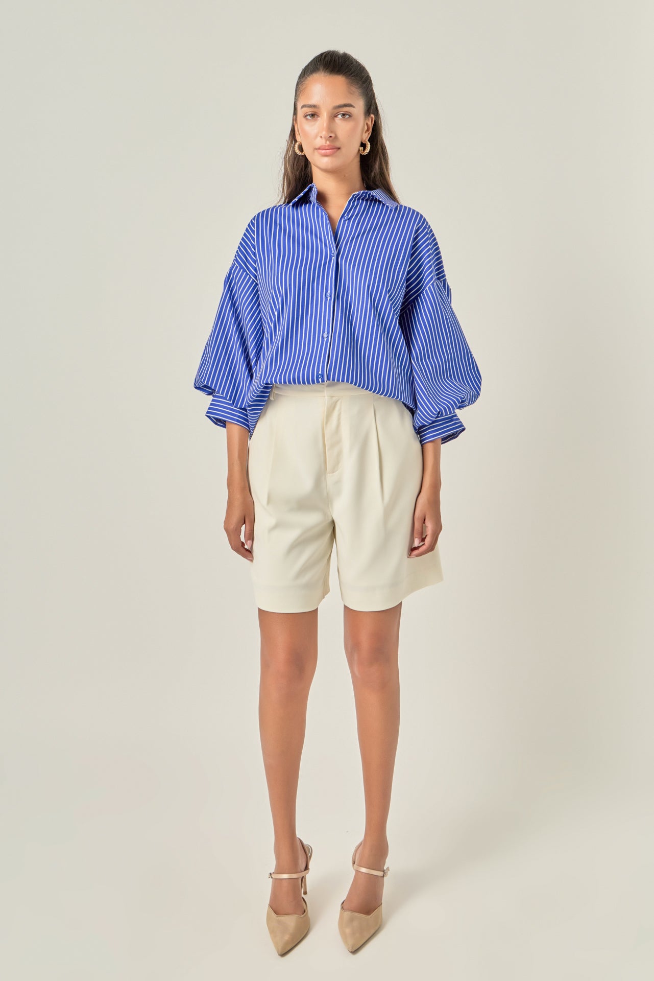 Stripe Balloon Sleeve Shirt – English Factory