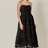 Flower Embellished Midi Dress