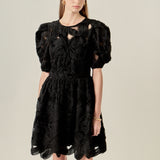 Flower Embellished Mini Dress