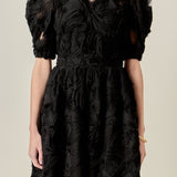 Flower Embellished Mini Dress