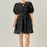 Flower Embellished Mini Dress