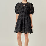Flower Embellished Mini Dress