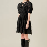 Flower Embellished Mini Dress