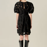 Flower Embellished Mini Dress