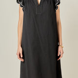 Scallop Midi Dress