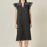 Scallop Midi Dress