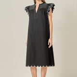 Scallop Midi Dress