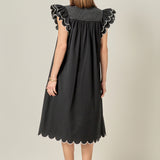 Scallop Midi Dress