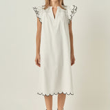 Scallop Midi Dress