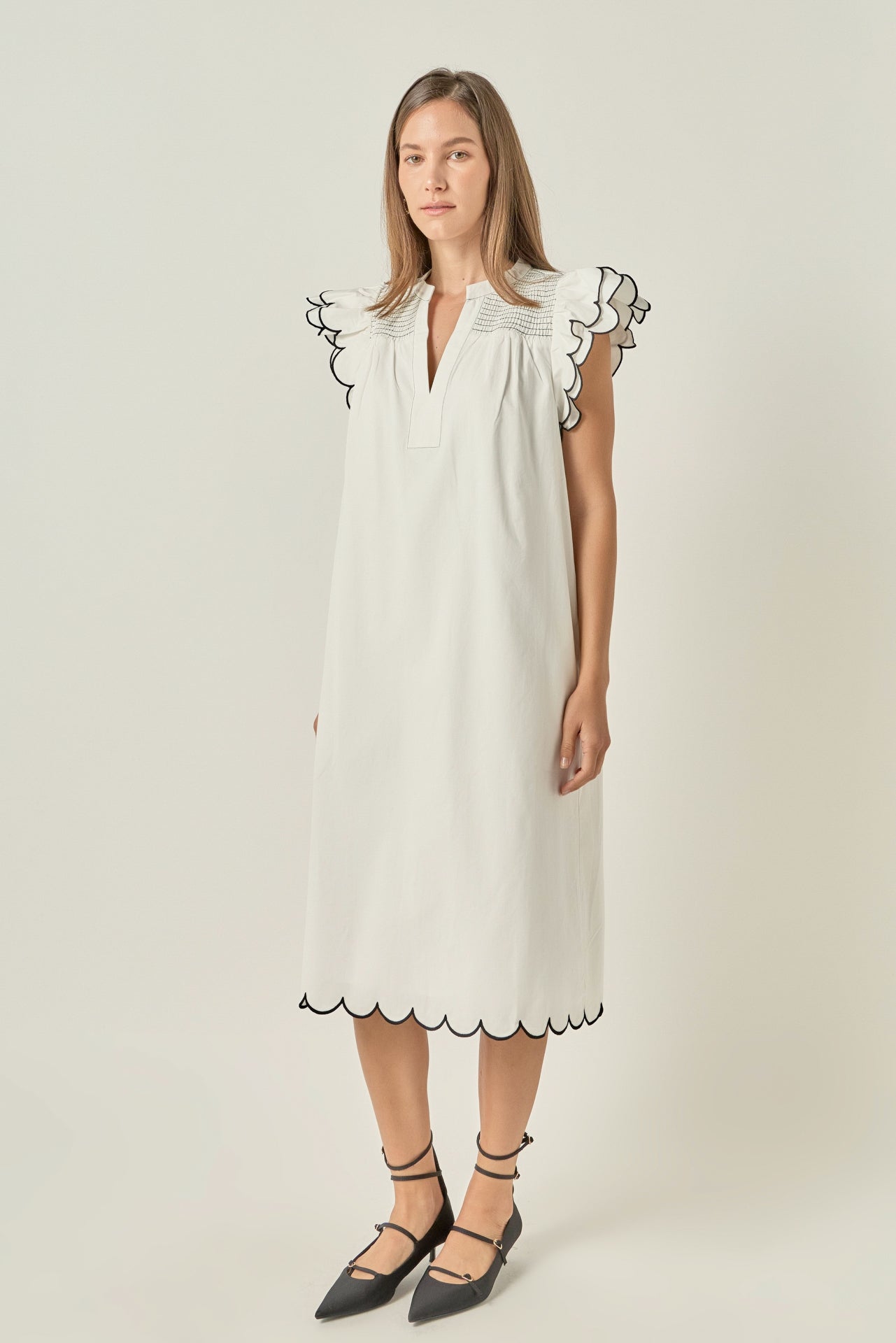 Scallop Midi Dress – English Factory