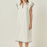 Scallop Midi Dress