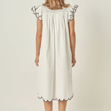 Scallop Midi Dress