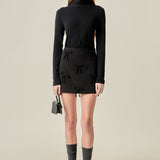 Bow Detailed Mini Skirt