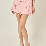 Bow Detailed Mini Skirt