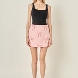Bow Detailed Mini Skirt