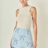 Bow Detailed Mini Skirt