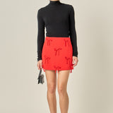 Bow Detailed Mini Skirt