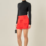 Bow Detailed Mini Skirt