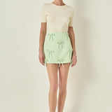 Bow Detailed Mini Skirt