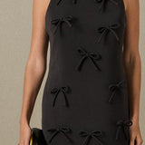 All-Over Bow Detail Sleeveless Midi Dress