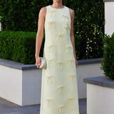 All-Over Bow Detail Sleeveless Midi Dress