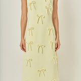 All-Over Bow Detail Sleeveless Midi Dress