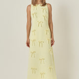 All-Over Bow Detail Sleeveless Midi Dress