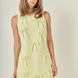 All-Over Bow Detail Sleeveless Midi Dress