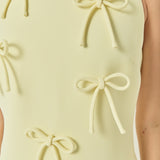 All-Over Bow Detail Sleeveless Midi Dress
