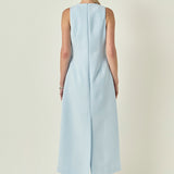 All-Over Bow Detail Sleeveless Midi Dress