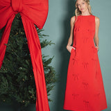 Bow Detailed Sleeveless Midi Dress